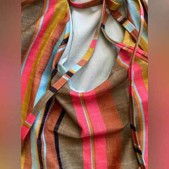 prAna Lurisia Size M colorful Adjustable Tie-Back One Piece Swimsuit Swim Cacti - Picture 6 of 9